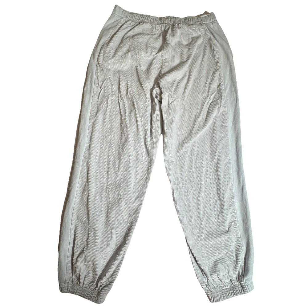 Nike Air Womens Corduroy Joggers Light Grey High Waisted Sweatpants Large‎ L - Picture 2 of 7